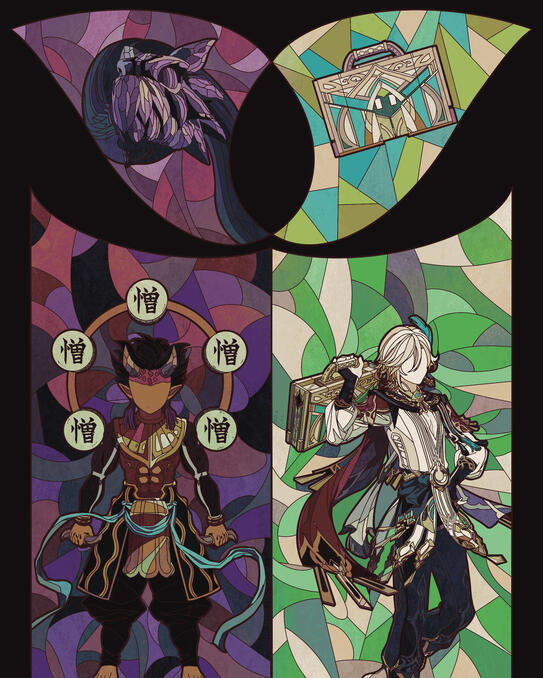 2 Character Stain Glass